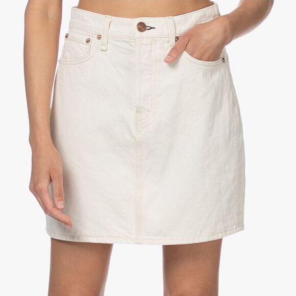 NWT Rag & Bone High Rise Mini Skirt Ecru - Picture 1 of 16